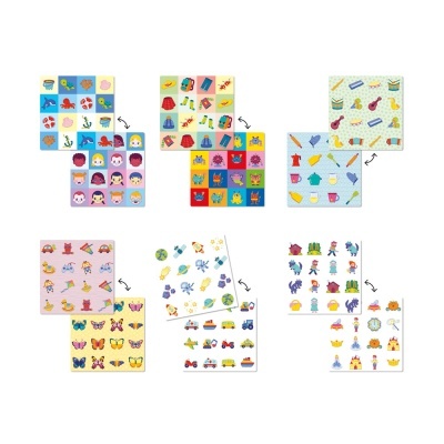 Jogos de cartas ilustrados coloridos para correspondência com vários temas