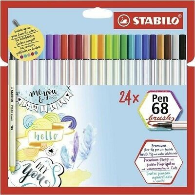 Pacote com 24 canetas STABILO Pen 68 brush multicolor