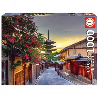 Embalagem de puzzle EDUCA 1000 peças com imagem de rua japonesa tradicional ao entardecer.