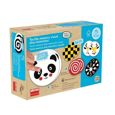 Caixa de jogo sensorial tacto-memória visual com cartas coloridas e tácteis para crianças
