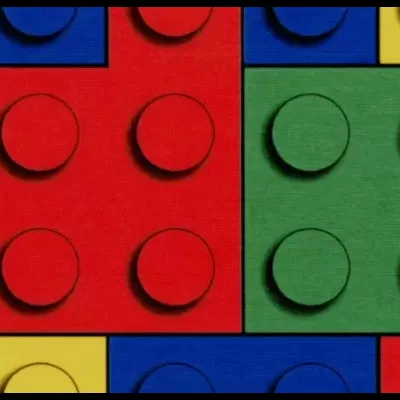 Blocos de construção coloridos de plástico com círculos salientes