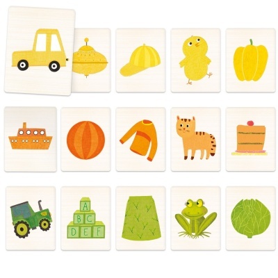 Cartas infantis com imagens coloridas de vários objetos e animais