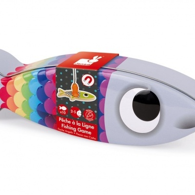 Brinquedo de pesca em forma de peixe colorido com olho grande