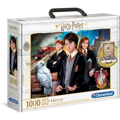 Caixa de puzzle Harry Potter 1000 peças com personagens e coruja