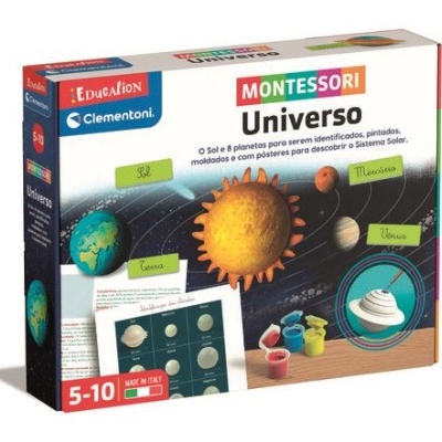 Kit educativo Montessori Universo com Sol e planetas para crianças 5-10 anos
