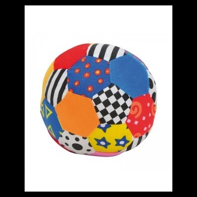 Bola colorida de tecido com vários padrões e cores
