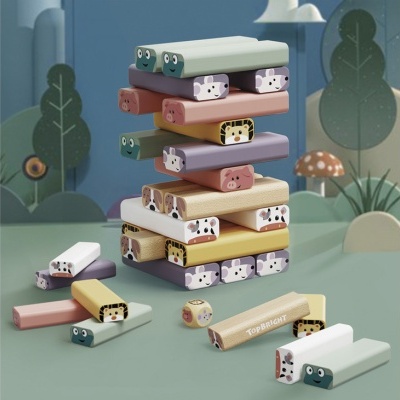 Torre Jenga C/ Cartas Motivo Animais 76pçs 769328 Torre Jenga C/ Cartas Motivo Animais 76pçs 769328