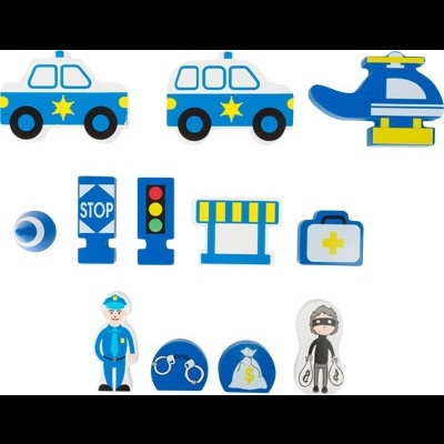 Brinquedos magnéticos temáticos policiais coloridos