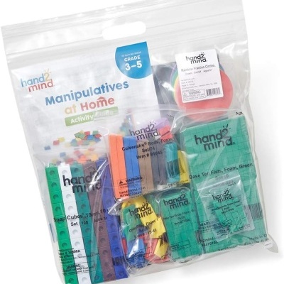 Conjunto de manipulativos educativos coloridos da hand2mind em saco plástico transparente