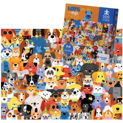 Puzzle colorido de 500 peças com ilustração de cães diferentes