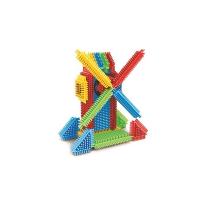 Brinquedo de construção colorido em forma de moinho de vento