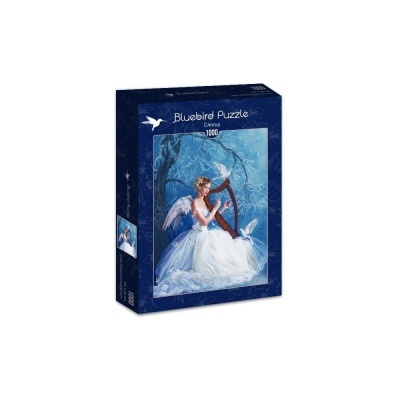 Caixa de puzzle Bluebird Chorus 1000 peças com imagem de anjo a tocar harpa