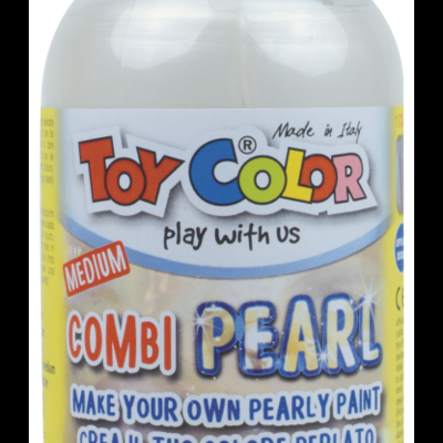 Frasco de tinta perlada branca TOY COLOR com tampa roxa