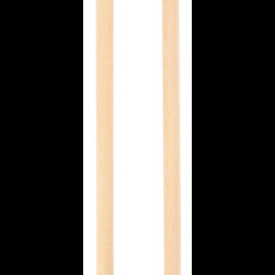 Par de baquetas de madeira clara com ponta arredondada e ponta inferior pintada de verde azulado.