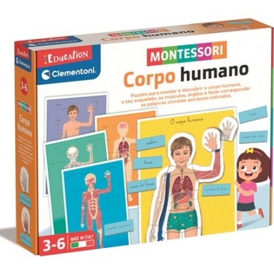 Caixa de puzzle educativo Montessori Corpo humano para crianças