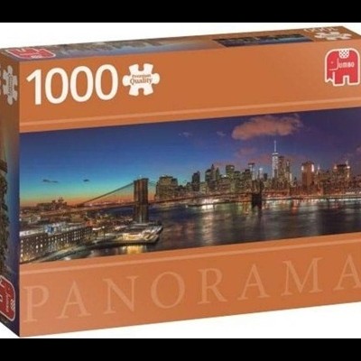 Caixa de puzzle de 1000 peças com imagem panorâmica de cidade à noite