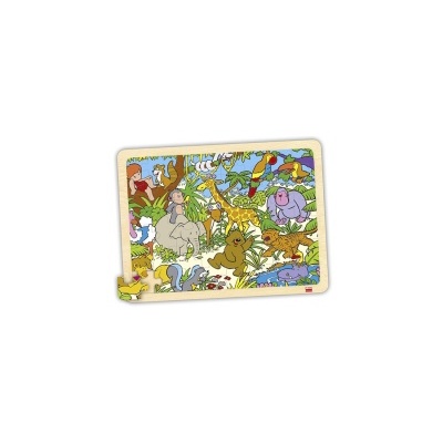 Quebra-cabeças infantil colorido com animais da selva