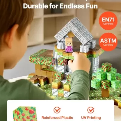 Brinquedo de construção colorido em plástico reforçado para crianças com certificações EN71 e ASTM