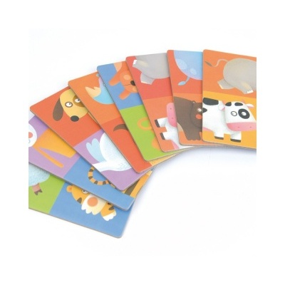 Cartões infantis com desenhos de animais coloridos