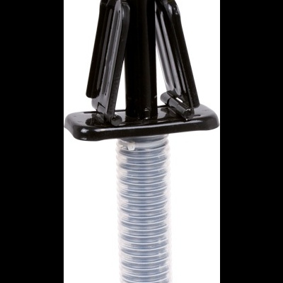 Bomba manual preta com pega amarela e cilindro transparente