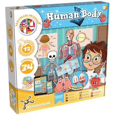 Caixa do jogo educativo Human Body da Science4you com ilustrações do corpo humano
