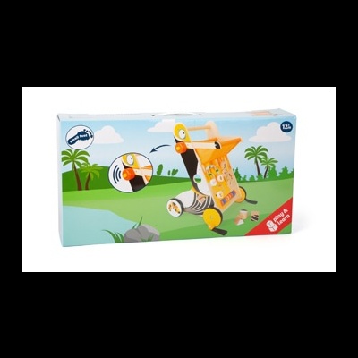 Embalagem de brinquedo de madeira colorido para crianças com peças e rodas