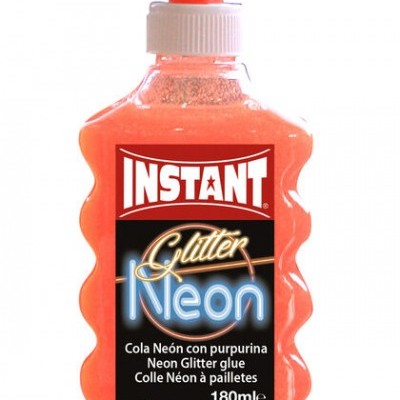 Frasco de cola glitter neón laranja