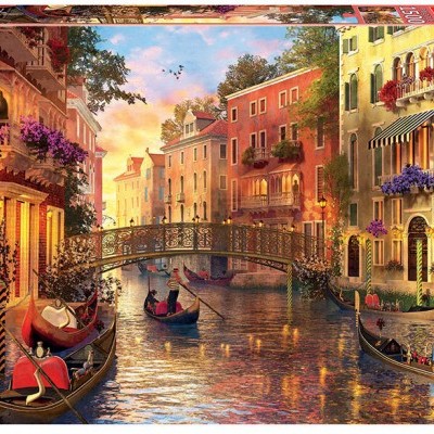 Caixa de puzzle EDUCA com cenário de canal veneciano e ponte, 1500 peças