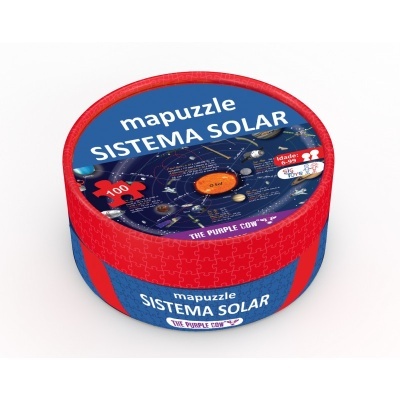 Caixa redonda de puzzle Sistema Solar mapuzzle com 100 peças
