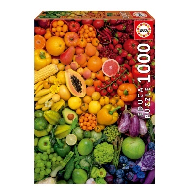 Embalagem de puzzle EDUCA 1000 peças com frutas e legumes coloridos