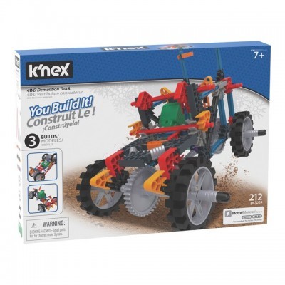 Caixa de brinquedo K'nex para construção de veículos 4WD Demolition Truck, 212 peças, para maiores de 7 anos