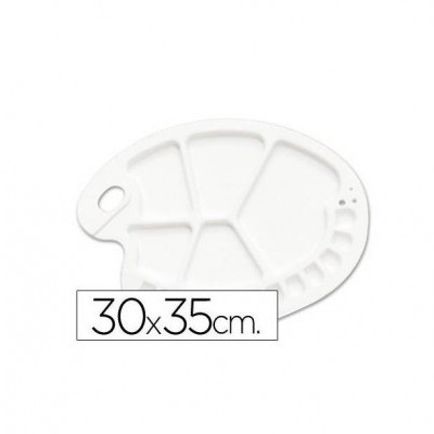 Paleta de mistura para pintura branca com vários compartimentos, 30x35 cm.