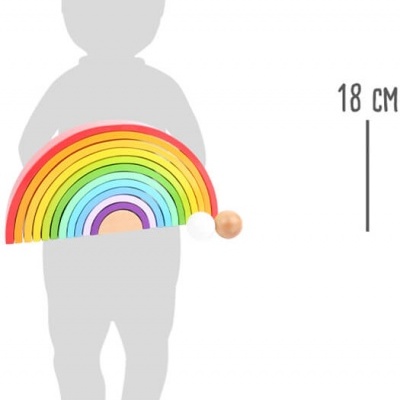 Arco-íris de madeira colorido para criança com medida de 18 CM