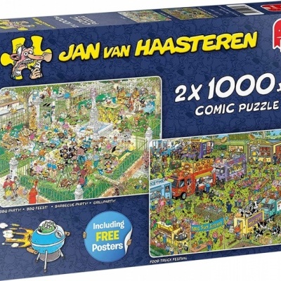 Caixa de puzzle Jumbo Jan Van Haasteren com 2 puzzles de 1000 peças cada