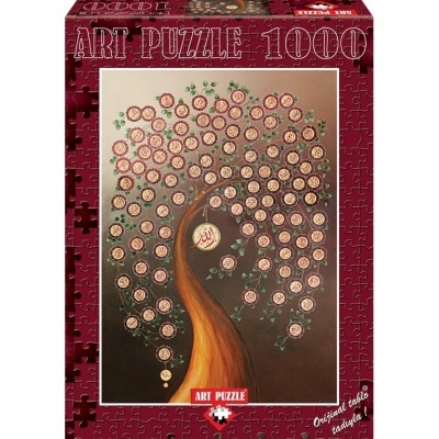Caixa de quebra-cabeças ART PUZZLE 1000 peças com imagem de árvore decorativa