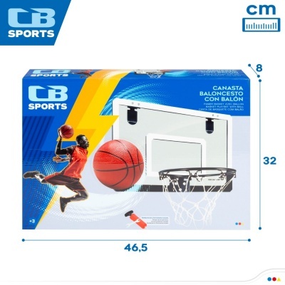 Caixa de canasta de basquetebol com bola e aro CB SPORTS
