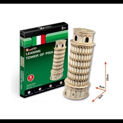 Escultura decorativa da Torre de Pisa com embalagem