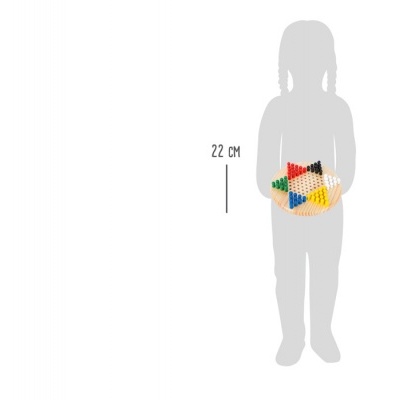 Jogo chinês de madeira com pinos coloridos