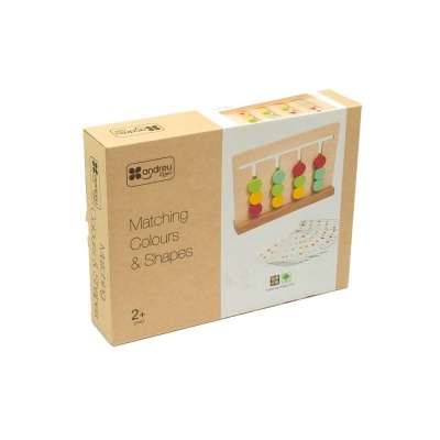 Embalagem de jogo infantil Matching Colours & Shapes em cartão castanho