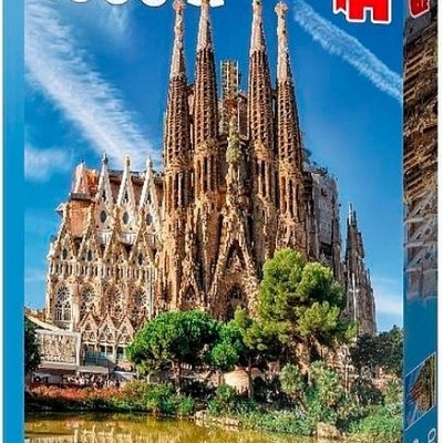 Caixa de puzzle de 1000 peças com imagem da Basílica da Sagrada Família