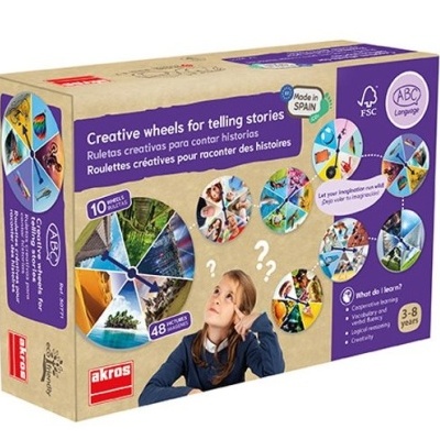 Caixa de jogo educativo Creative Wheels para contar histórias