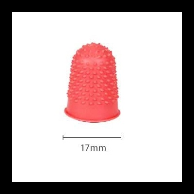 Dedo de silicone vermelho com textura em relevo e medida 17mm