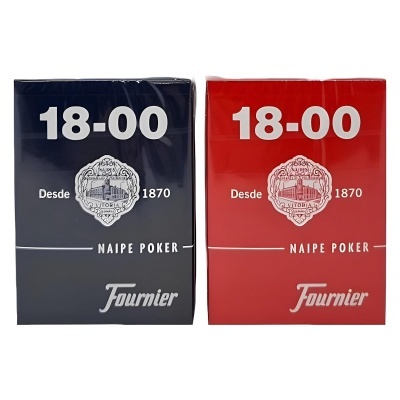 Dois baralhos de cartas azul e vermelho com textos brancos.