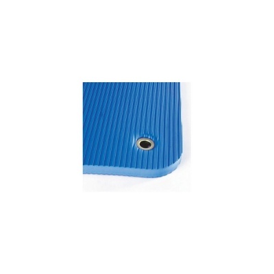 Tapete azul com textura e ilhó metálico