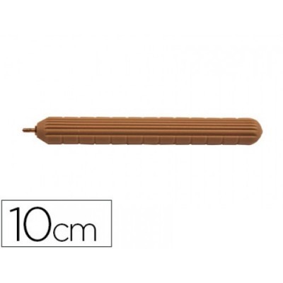 Vareta de chocolate marrom claro com textura estriada de 10 cm