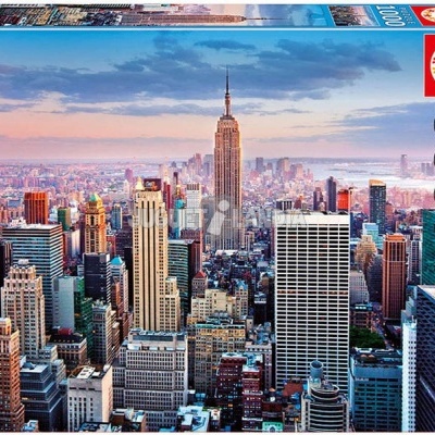 Puzzle EDUCA 1000 peças com cidade de Nova Iorque ao pôr do sol