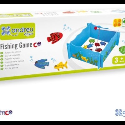 Jogo de pesca magnético Andreu Toys com piscina azul e peixes coloridos