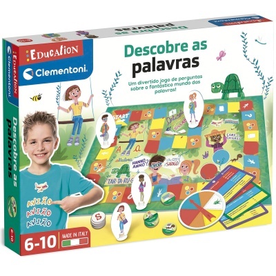 Jogo de tabuleiro 'Descobre as palavras' da Clementoni para crianças de 6 a 10 anos