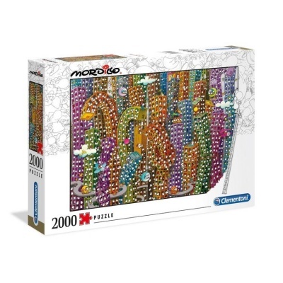 Embalagem de puzzle de 2000 peças com arte colorida urbana
