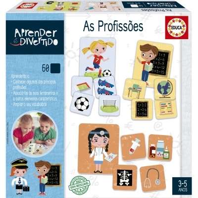Jogo educativo As Profissões com ilustrações de profissões para crianças 3-5 anos